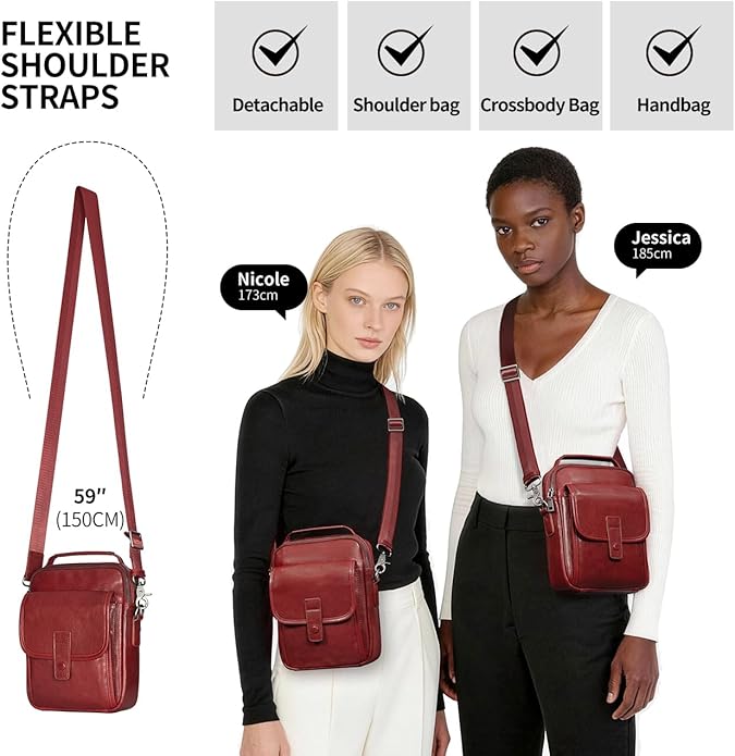 Augus Leather Small Messenger Bag - Image 4