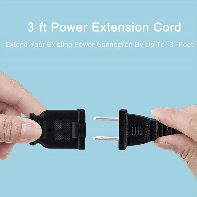 3 FT Extension Cord, 2-Prong Small and Thin Extension Cords Male-Female Power - Image 7