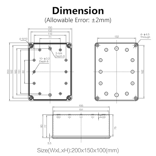 LeMotech IP67 Waterproof Junction Box ABS Plastic Project Box Dustproof - Image 6