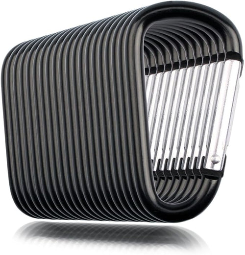 20 Pack 2.5" D Shape Aluminum Large Carabiner Clip Lock Hooks Spring Snap by SAMLOO