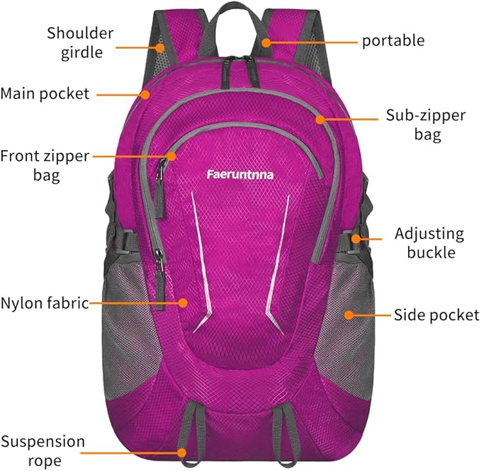 30L Large capacity Lightweight Packable Foldable Backpack，women and men Hiking - Image 6