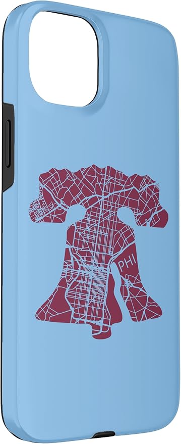 Philadelphia Street Map Liberty Bell Vintage Maroon Philly Case - Image 3