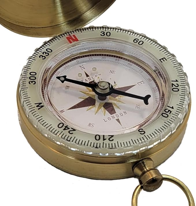 Glow in the Dark Brass Pocket Compass - Image 7