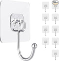 10 PCS Adhesive Wall Hooks 33lb Reusable Anti-Skid Traceless Hooks Heavy Duty by HOGXUAE