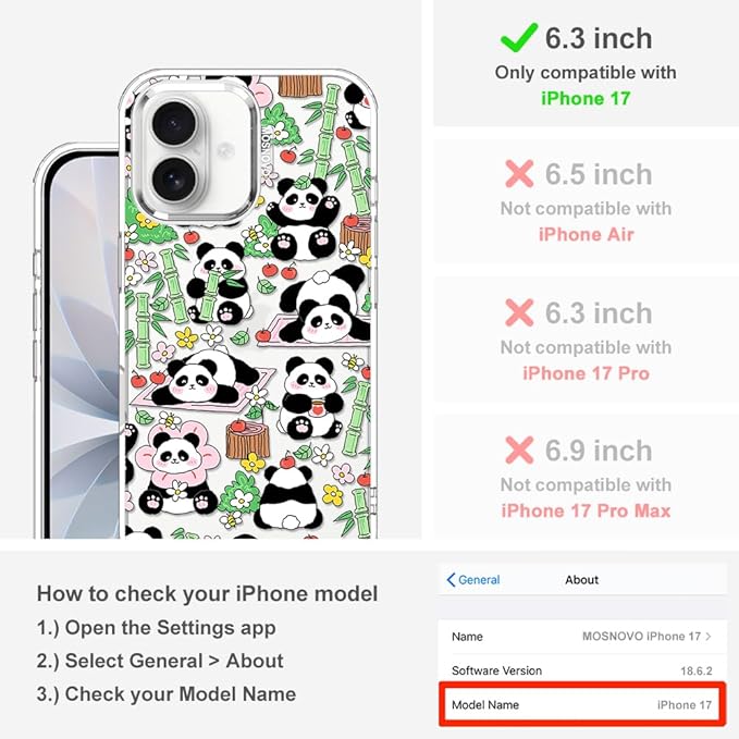 MOSNOVO for iPhone 17 Case, Shockproof Military-Grade Protection 6.6ft Drop - Image 2