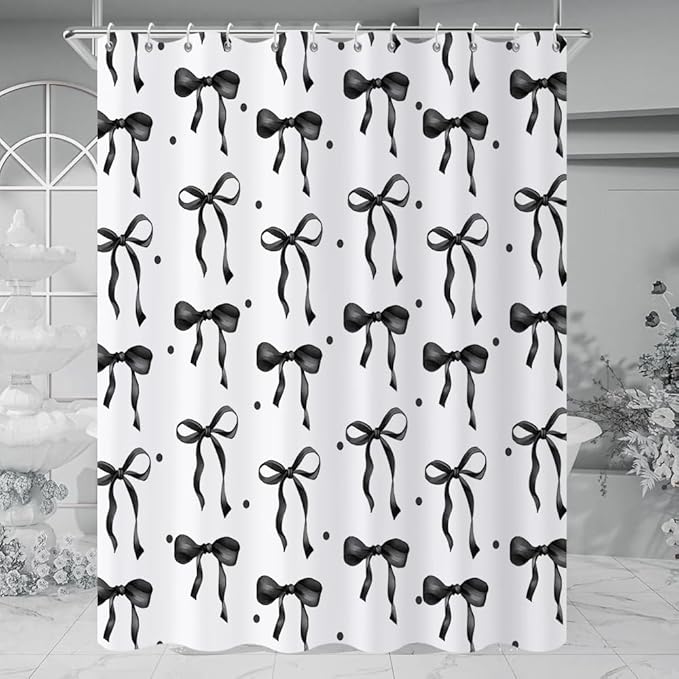 Black Bow Shower Curtain - Image 3
