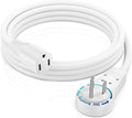 Maximm Extension Cord 5 Feet White Flat Plug, 360° Rotating Short Power Cord by MaximmCable