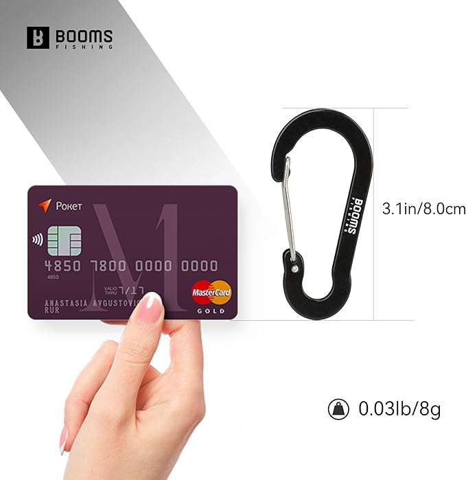 Booms Fishing CC5 Multi-Use Carabiner Clips, 10 Pack 2.3"/ 3.1" Caribeener Clips - Image 6