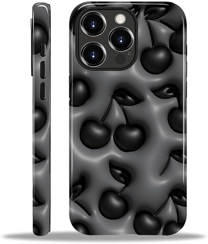 for iPhone 11 Pro Max Case, HL2 Cute Cool Cherry Black Hybrid 2 Layer Hard by Unknown