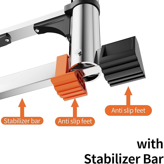 Telescoping Ladder, with Stable Hook and stabilizer barand, 8.5FT Extension - Image 5