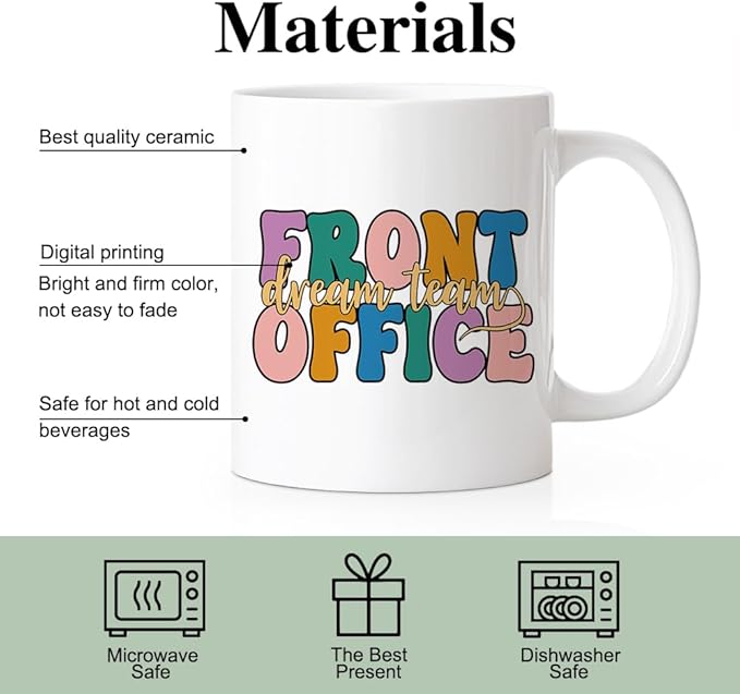 RZHV Front Office Dream Team 11 Oz Novelty Mug, Funny Offices Ceramic Mug - Image 3