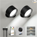 LED Wall Mounted Lights, Rechargeable Wall Sconce Lamps, 3 Color Temps & Remote by AMETHEUS