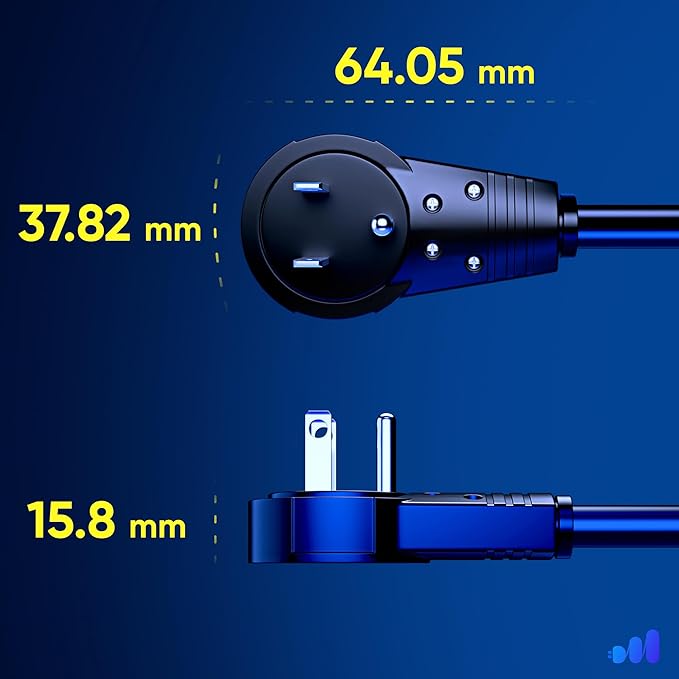 Maximm Cable 3 Feet 360° Rotating Flat Plug Extension Cord/Wire, 3 Prong - Image 4