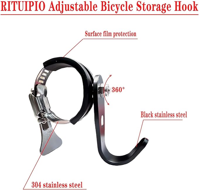 Adjustable Handlebar Hook Mount, Universal Pole Storage Hook - Image 2