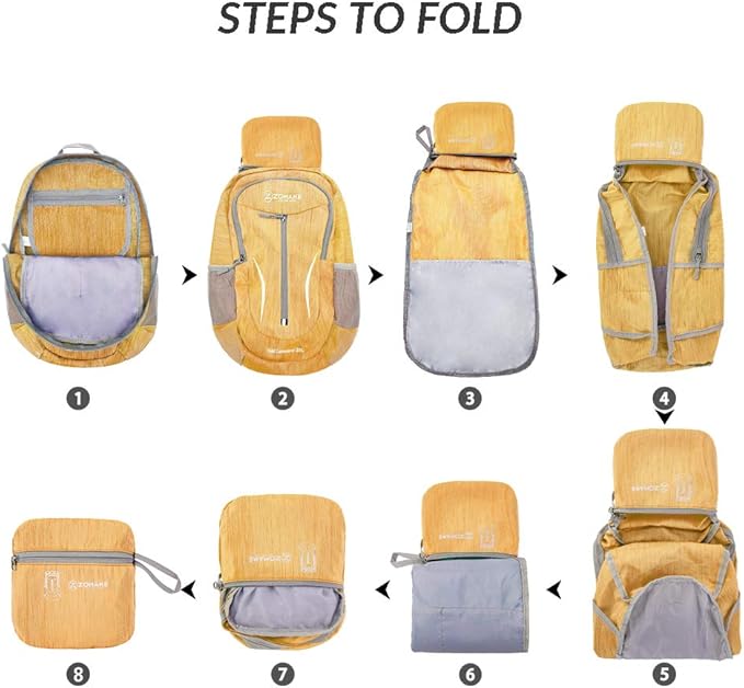 ZOMAKE 25L Ultra Lightweight Packable Backpack, Foldable Hiking Backpacks Water - Image 6