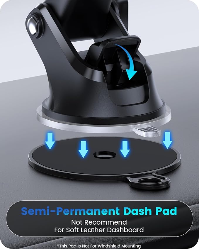 OQTIQ 3-in-1 Car Phone Mount for Dashboard, Windshield & Air Vent – Strong - Image 6