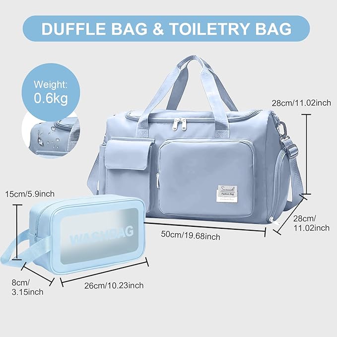 Suruid Gym Bag for Women Men, Travel Duffle Bag Large Capacity Carry On - Image 2