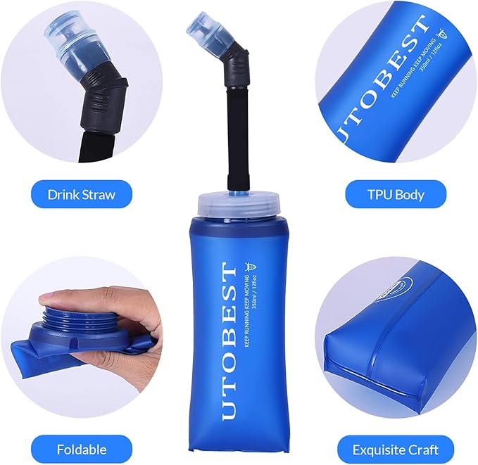 UTOBEST Soft Flask Collapsible Running Water Bottle, Flexible TPU Folding Flask - Image 3