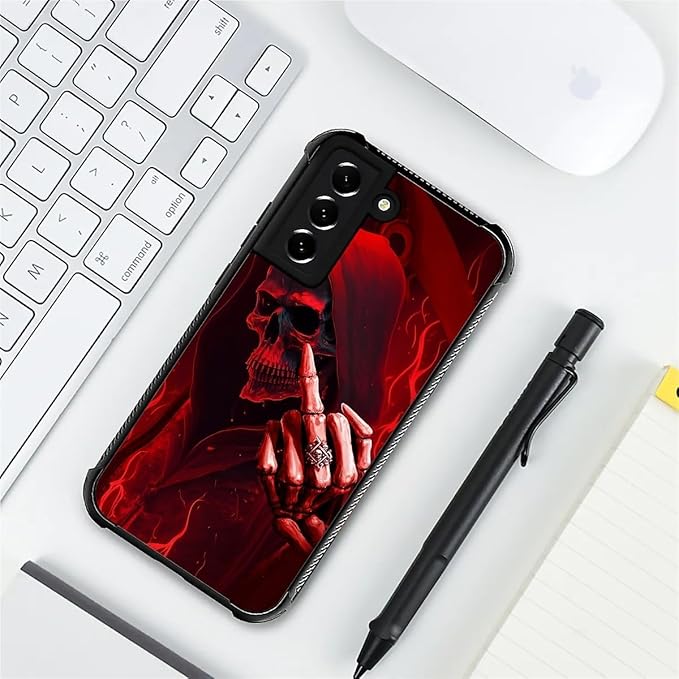 for Samsung Galaxy S22 Plus Case, Gestures Funny Skull Pattern Graphic Design - Image 7