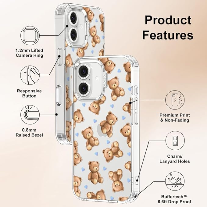 MOSNOVO for iPhone 16 Case, Shockproof Military-Grade Protection 6.6ft Drop - Image 6