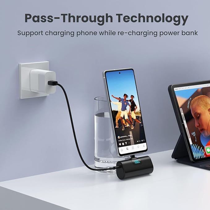 Small Portable Charger 5200mAh, Upgraded PD USB C Power Bank Built-in USB-C - Image 6