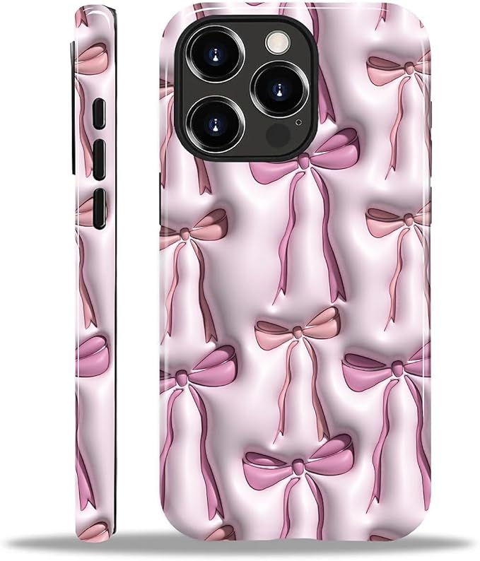 for iPhone 15 Pro Case, HL2 Abstract Ribbons Bows Hybrid 2 Layer Hard Shell by Unknown