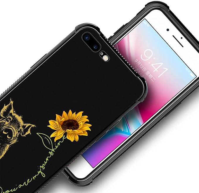 for iPhone 7/8 Case, Pig Sunflower Yellow Sunshine Pattern Made of Soft - Image 4