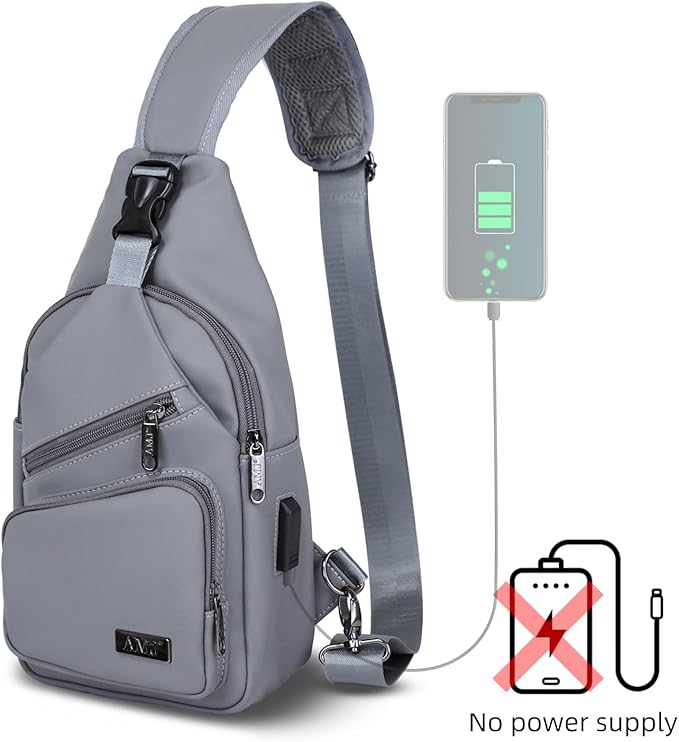 AMJ Crossbody Sling Bag Men Women, Casual Shoulder Backpack, Chest Daypack - Image 2