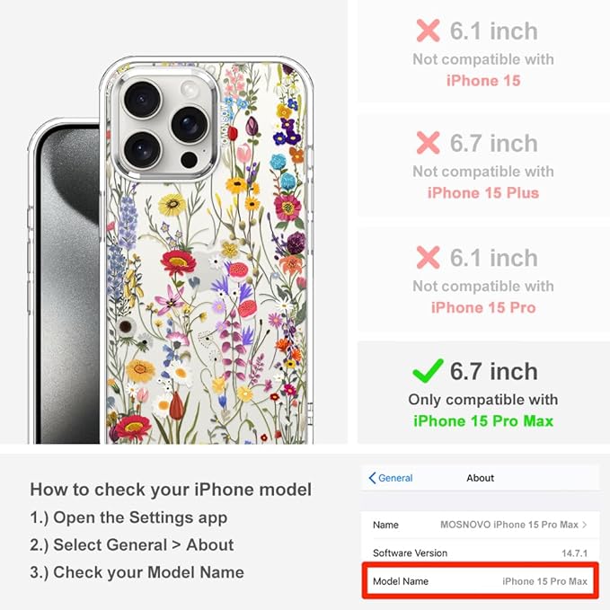 MOSNOVO Case for iPhone 15 Pro Max - Image 2