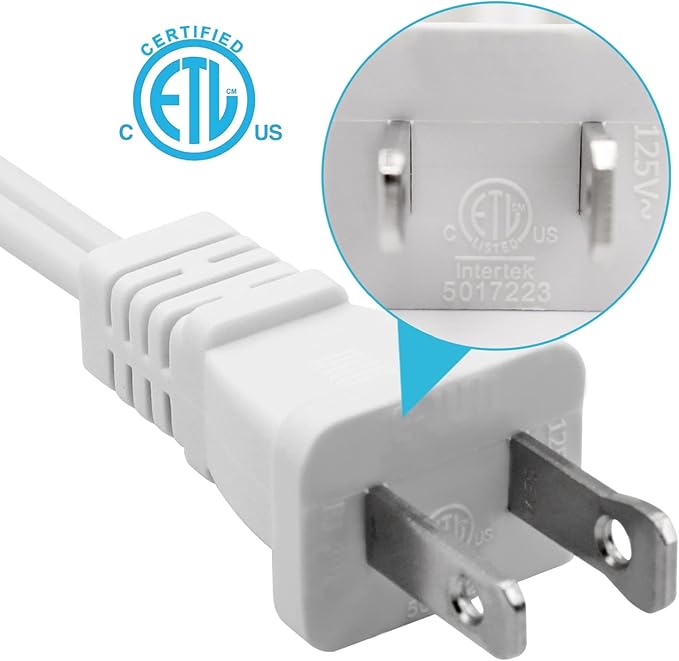 2 Prong Extension Cord, US Male/Female Power Cable - Image 6
