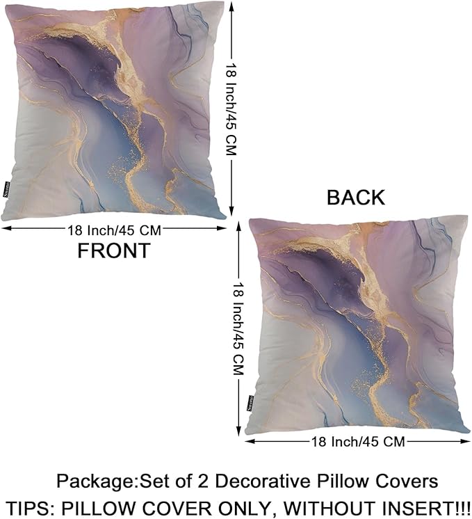 Swono Marble Throw Pillow Case, Luxury Pink Gold Marble Square Home Decorative - Image 6