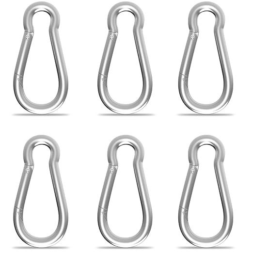 Carabiner, Heavy Duty Galvanized Steel Spring Snap Hook Carabiner Clips by High-PQ