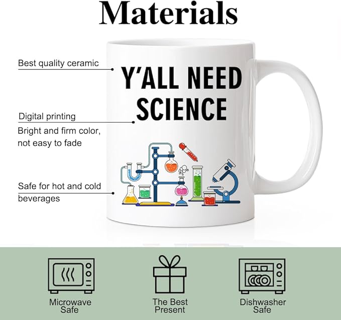 RZHV Y All Need Science Funny Scientist Coffee Mug, Sciences Nerd Mug, - Image 3