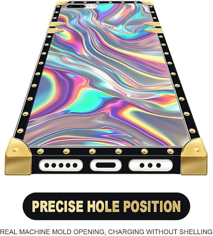 Compatible with iPhone 8 7 SE Case, Holographic Abstract Iridescent Textures - Image 5