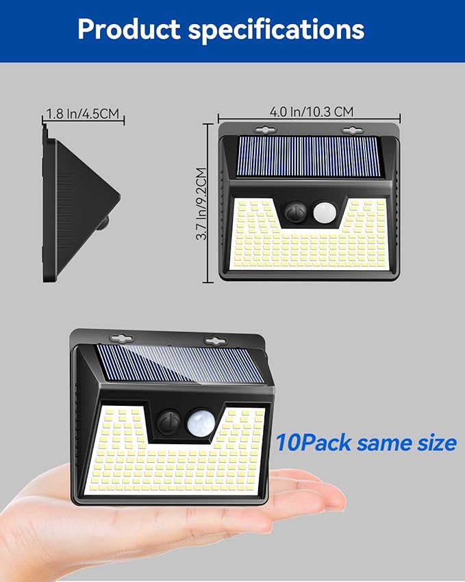 Peasur Solar Lights Outdoor Waterproof, Warm White Motion Sensor Lights Dusk to - Image 6