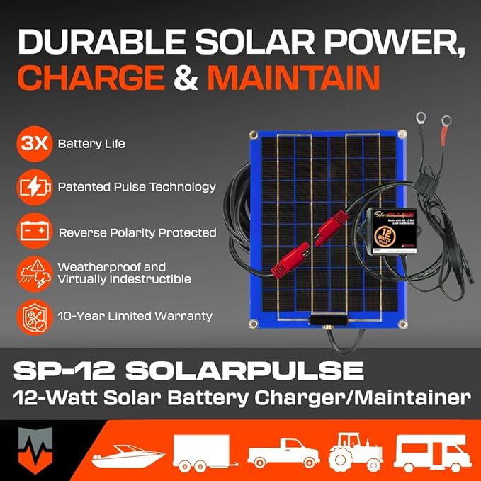 PulseTech SolarPulse SP-12 Solar Battery Charger Maintainer, 12 Watt - Image 4