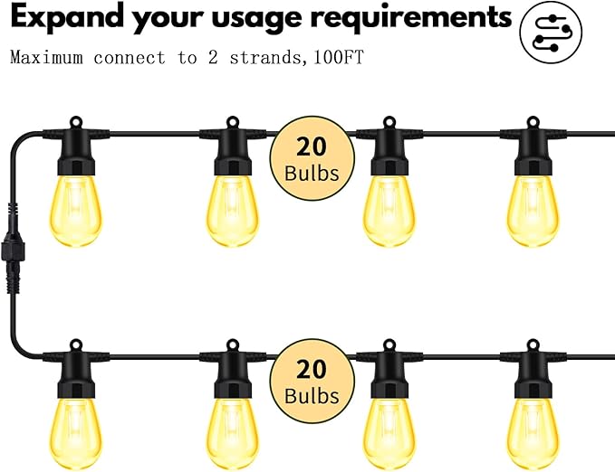 50ft Outdoor String Lights Color Changing - Image 7