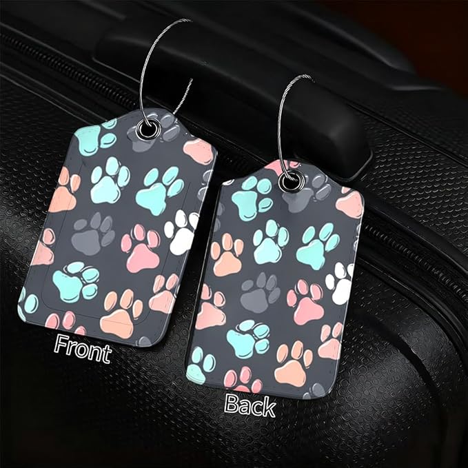 2Pcs Cute Dog Paw Luggage Tags for Suitcases, 2.83x4.53 Pet Lovers Travel ID - Image 2