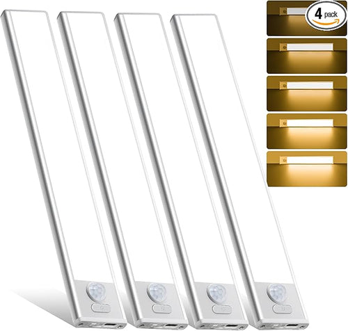 16inch Under Cabinet Lighting, 4 Pack Rechargeable Motion Sensor Light Indoor by AVEVA