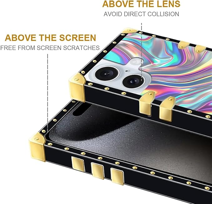 Compatible with iPhone 16 Plus Case, Holographic Abstract Iridescent Textures - Image 6
