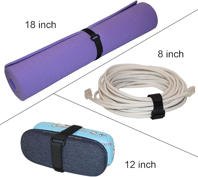 YiwerDer 1 x 18" Hook and Loop Reusable Fastening Nylon Cable Securing Straps - Image 6