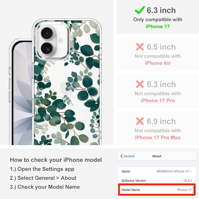 MOSNOVO for iPhone 17 Case | Military Grade 6.6ft Drop Tested | Camera Control - Image 2