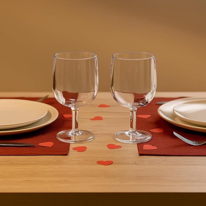 KX-WARE Classic Acrylic All-Purpose Wine Glasses, 12-ounce Plastic Stem Wine - Image 3