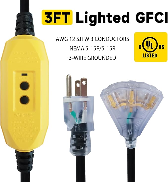 EP 3 Ft Lighted GFCI Extension Cord - Image 7