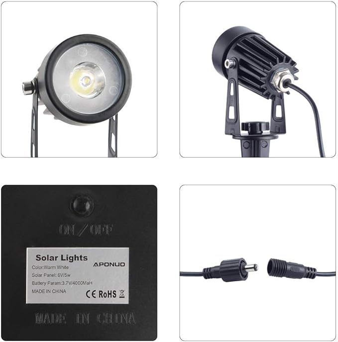 APONUO Metal Solar Spot Lights Outdoor - Image 5