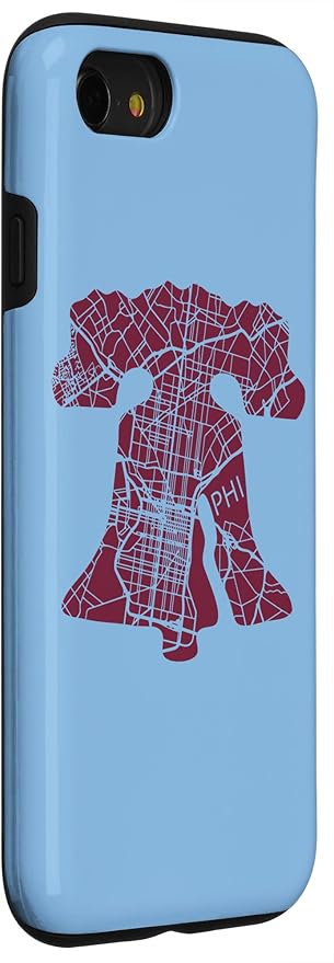Philadelphia Street Map Liberty Bell Vintage Maroon Philly Case - Image 3