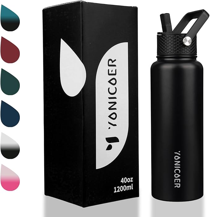 Insulated Water Bottle 40oz, Triple Wall Vacuum Stainless Steel, Leak Proof & - Image 7