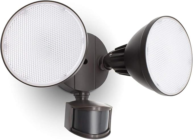 LUTEC 3200 Lumen 32W LED Motion Activated Integrated Dual-Head Flood Light by LUTEC