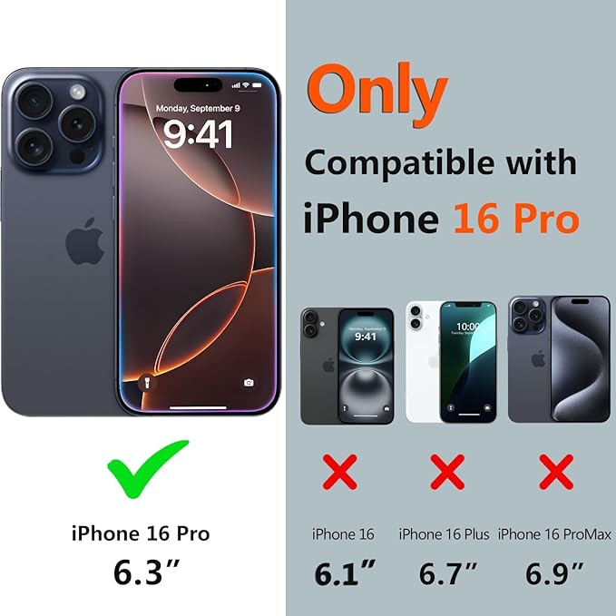 for iPhone 16 Pro Case Waterproof, Full-Body Hard Case Built-in - Image 2