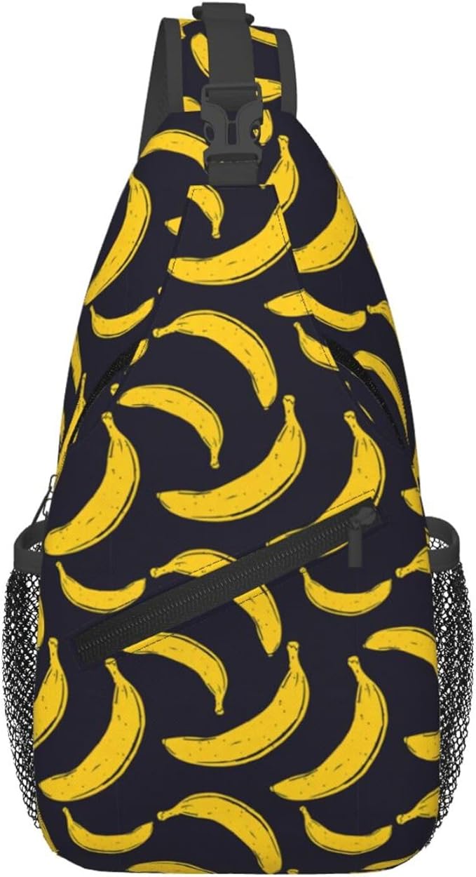 Pop Art Banana Sling Bag For Women Men Fashion Fruits Print Backpack Crossbody by Unknown